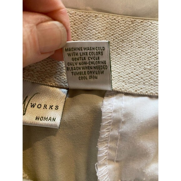 Studio Works Women's Capri Pants Plus Sz 18W Cream Cotton Spandex Stretch - Picture 8 of 11